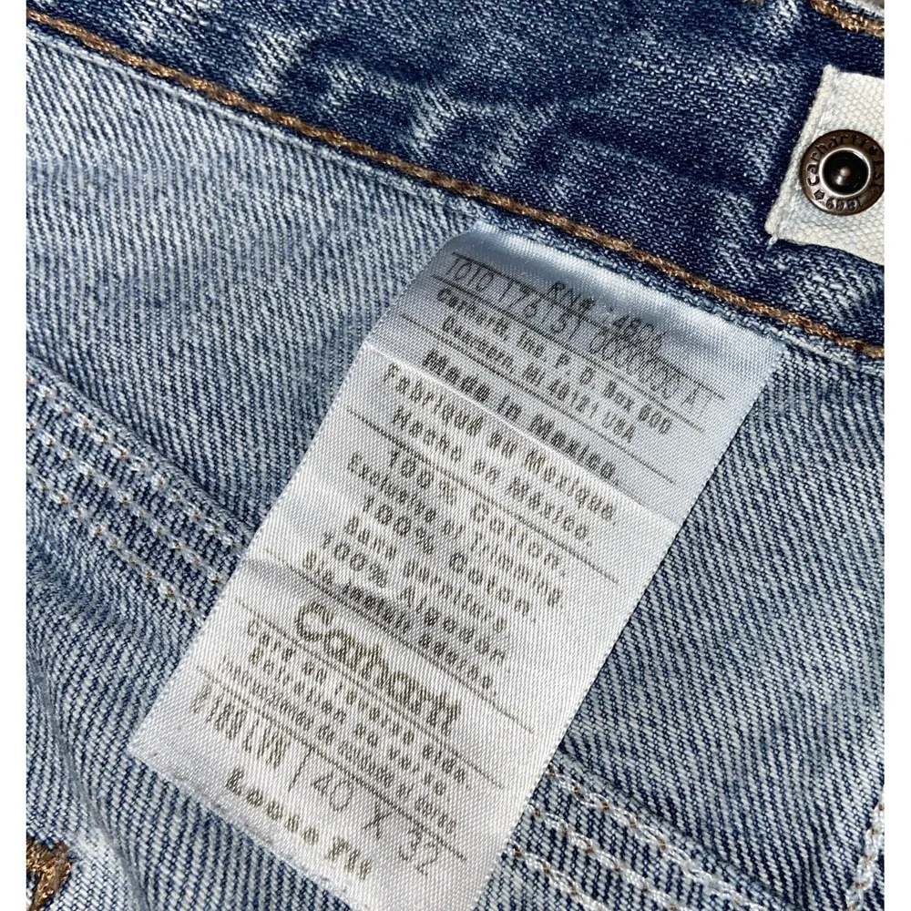 Vintage Carhartt Jeans Loose Baggy Fit Wide Leg Men's 40x32 Blue Denim Workwear